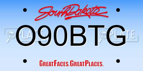 O90BTG South Dakota License Plate