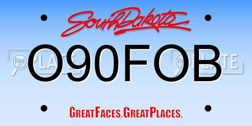 O90FOB South Dakota License Plate