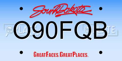 O90FQB South Dakota License Plate