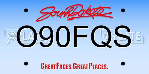 O90FQS South Dakota License Plate