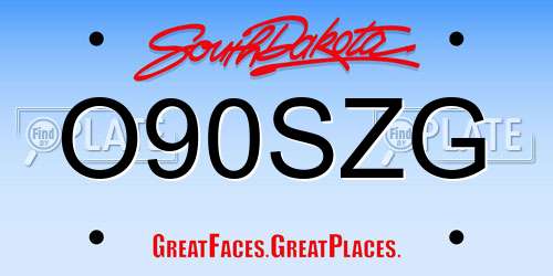 O90SZG South Dakota License Plate
