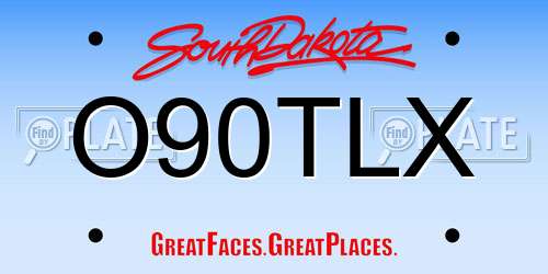 O90TLX South Dakota License Plate
