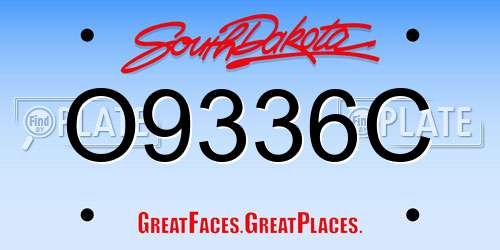 O9336C South Dakota License Plate