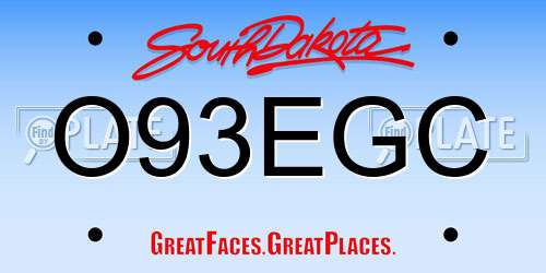 O93EGC South Dakota License Plate