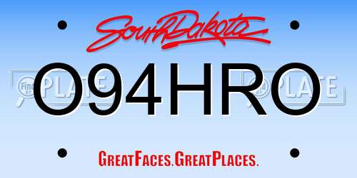 O94HRO South Dakota License Plate