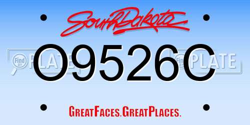 O9526C South Dakota License Plate