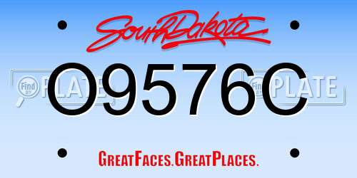 O9576C South Dakota License Plate