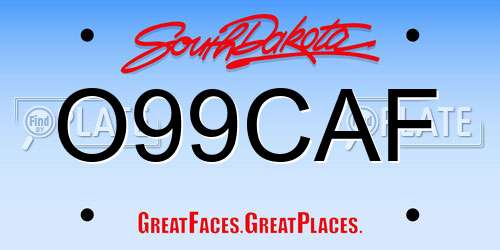 O99CAF South Dakota License Plate