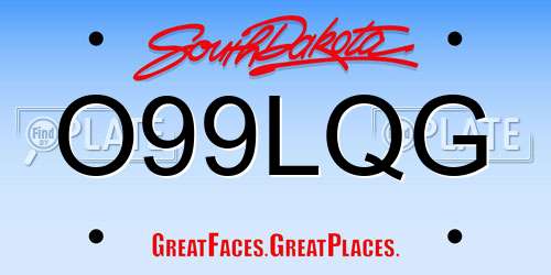 O99LQG South Dakota License Plate