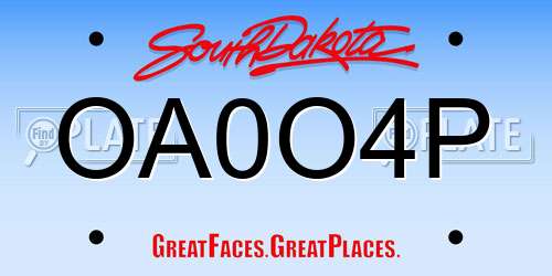 OA0O4P South Dakota License Plate