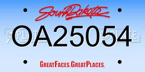 OA25054 South Dakota License Plate
