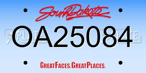 OA25084 South Dakota License Plate