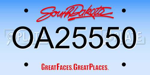 OA25550 South Dakota License Plate