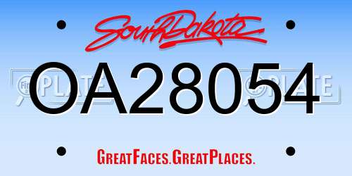 OA28054 South Dakota License Plate