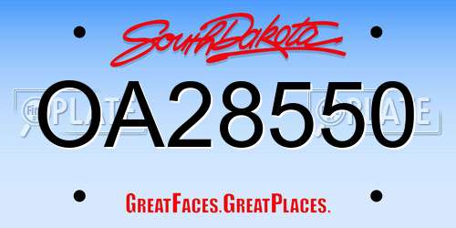 OA28550 South Dakota License Plate
