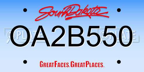 OA2B550 South Dakota License Plate