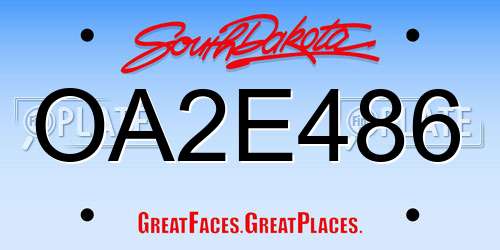 OA2E486 South Dakota License Plate