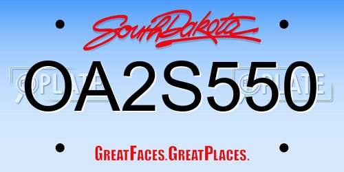 OA2S550 South Dakota License Plate