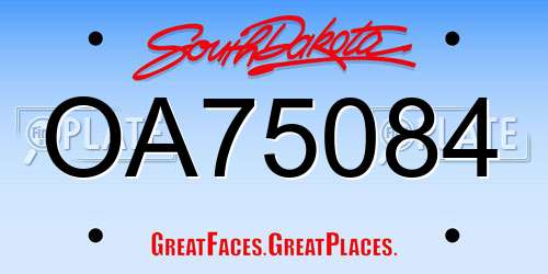 OA75084 South Dakota License Plate
