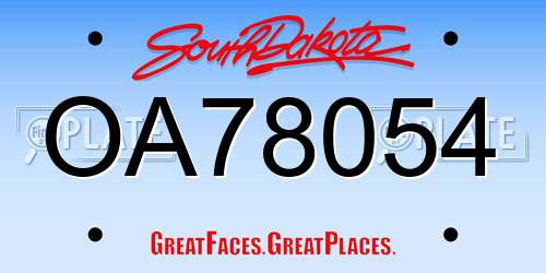 OA78054 South Dakota License Plate