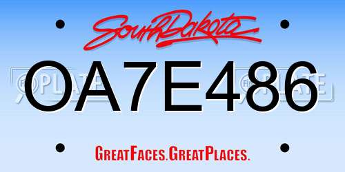 OA7E486 South Dakota License Plate