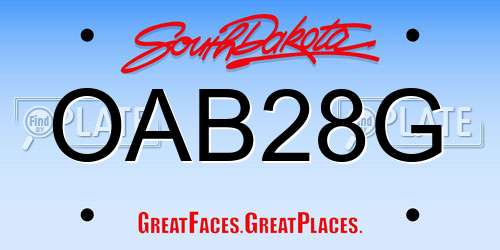 OAB28G South Dakota License Plate