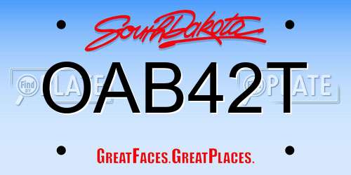 OAB42T South Dakota License Plate