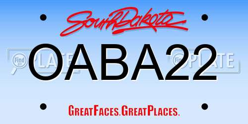 OABA22 South Dakota License Plate
