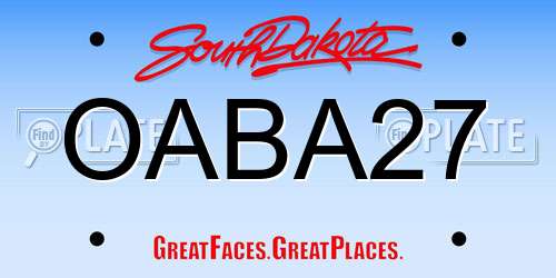 OABA27 South Dakota License Plate