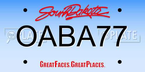 OABA77 South Dakota License Plate