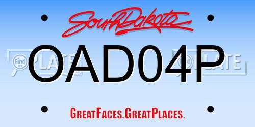 OAD04P South Dakota License Plate