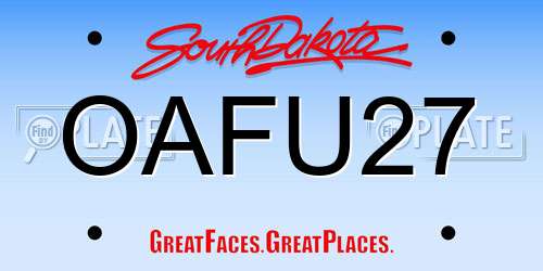 OAFU27 South Dakota License Plate