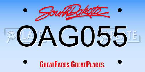 OAG055 South Dakota License Plate