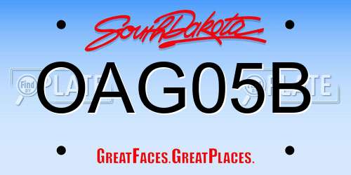 OAG05B South Dakota License Plate