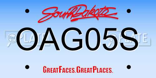 OAG05S South Dakota License Plate
