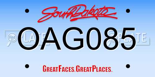 OAG085 South Dakota License Plate