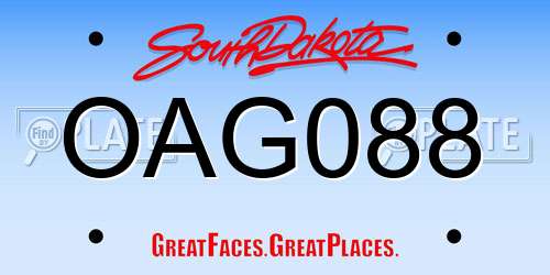 OAG088 South Dakota License Plate