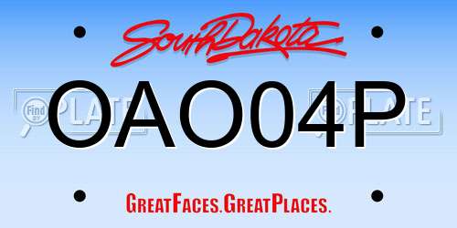 OAO04P South Dakota License Plate