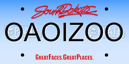 OAOIZOO South Dakota License Plate