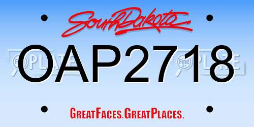 OAP2718 South Dakota License Plate