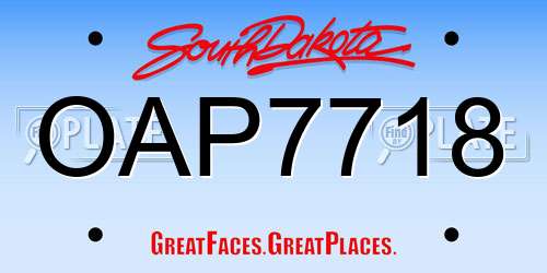 OAP7718 South Dakota License Plate