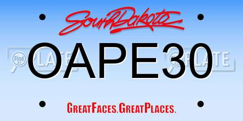 OAPE30 South Dakota License Plate
