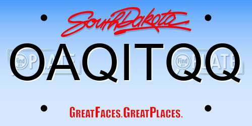 OAQITQQ South Dakota License Plate