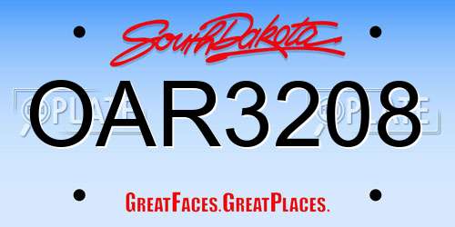 OAR3208 South Dakota License Plate