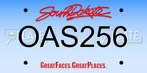 OAS256 South Dakota License Plate