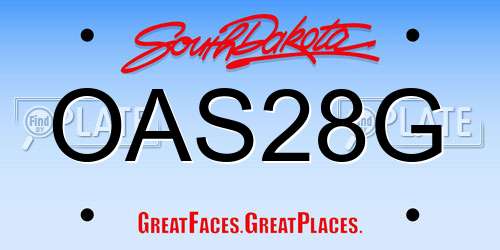OAS28G South Dakota License Plate