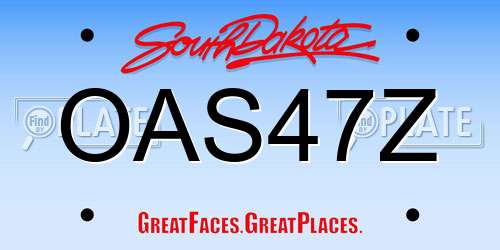 OAS47Z South Dakota License Plate