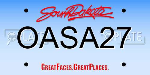 OASA27 South Dakota License Plate