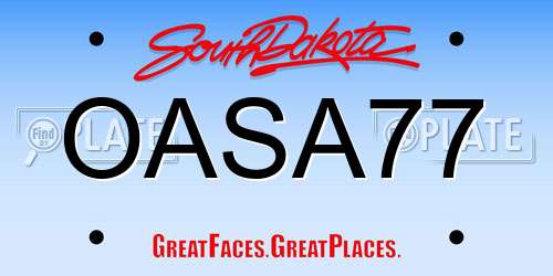 OASA77 South Dakota License Plate