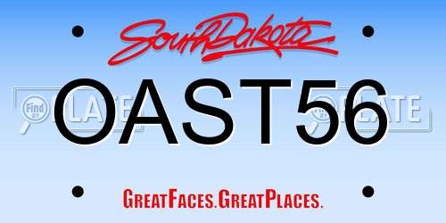 OAST56 South Dakota License Plate
